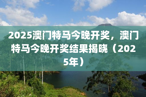 2025澳门特马今晚开奖，澳门特马今晚开奖结果揭晓（2025年）