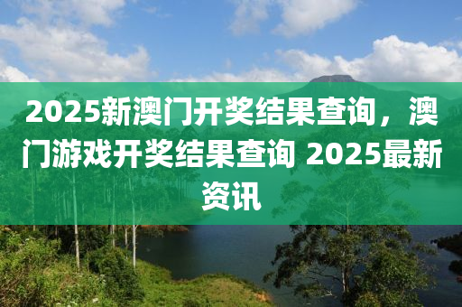 2025新澳门开奖结果查询，澳门游戏开奖结果查询 2025最新资讯