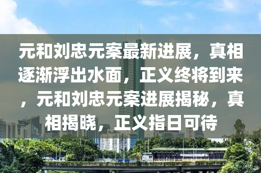 元和刘忠元案最新进展，真相逐渐浮出水面，正义终将到来，元和刘忠元案进展揭秘，真相揭晓，正义指日可待