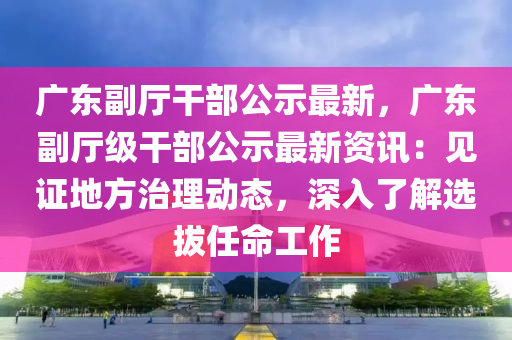 广东副厅干部公示最新，广东副厅级干部公示最新资讯：见证地方治理动态，深入了解选拔任命工作