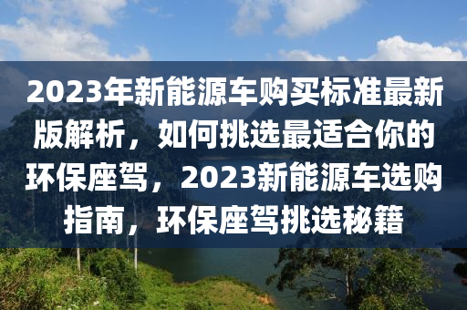 2023年新能源车购买标准最新版解析，如何挑选最适合你的环保座驾，2023新能源车选购指南，环保座驾挑选秘籍