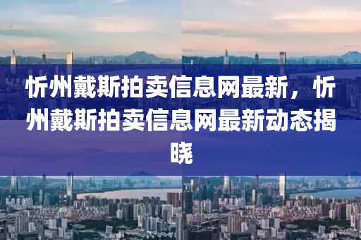 忻州戴斯拍卖信息网最新，忻州戴斯拍卖信息网最新动态揭晓