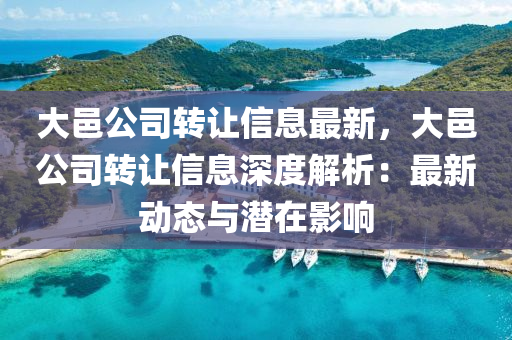 大邑公司转让信息最新，大邑公司转让信息深度解析：最新动态与潜在影响