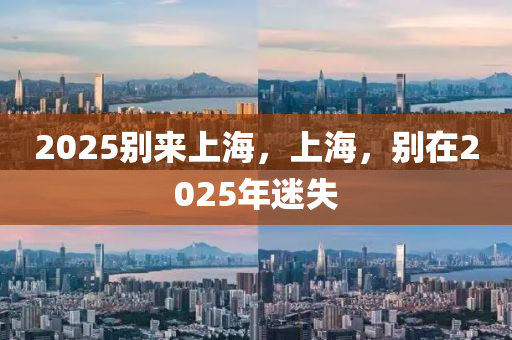 2025别来上海，上海，别在2025年迷失