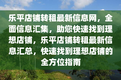 乐平店铺转租最新信息网，全面信息汇集，助您快速找到理想店铺，乐平店铺转租最新信息汇总，快速找到理想店铺的全方位指南