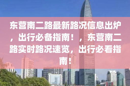 东营南二路最新路况信息出炉，出行必备指南！，东营南二路实时路况速览，出行必看指南！