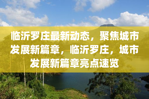 临沂罗庄最新动态，聚焦城市发展新篇章，临沂罗庄，城市发展新篇章亮点速览