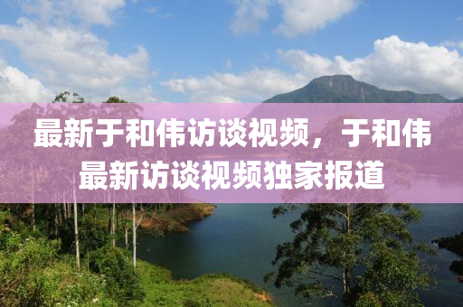 最新于和伟访谈视频，于和伟最新访谈视频独家报道