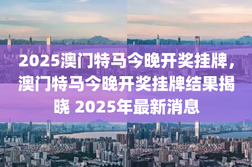 2025澳门特马今晚开奖挂牌，澳门特马今晚开奖挂牌结果揭晓 2025年最新消息