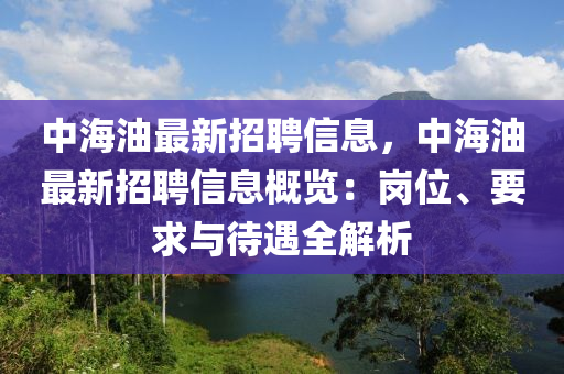 中海油最新招聘信息，中海油最新招聘信息概览：岗位、要求与待遇全解析