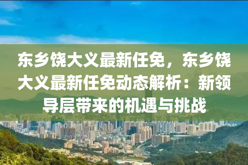 东乡饶大义最新任免，东乡饶大义最新任免动态解析：新领导层带来的机遇与挑战