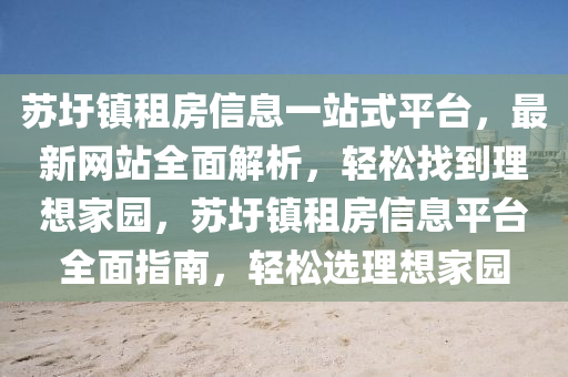 苏圩镇租房信息一站式平台，最新网站全面解析，轻松找到理想家园，苏圩镇租房信息平台全面指南，轻松选理想家园