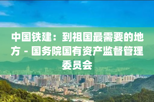 中国铁建：到祖国最需要的地方－国务院国有资产监督管理委员会