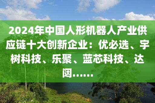 2024年中国人形机器人产业供应链十大创新企业：优必选、宇树科技、乐聚、蓝芯科技、达闼……