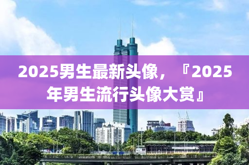 2025男生最新头像，『2025年男生流行头像大赏』