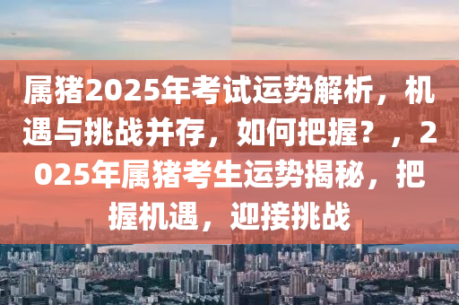 属猪2025年考试运势解析，机遇与挑战并存，如何把握？，2025年属猪考生运势揭秘，把握机遇，迎接挑战