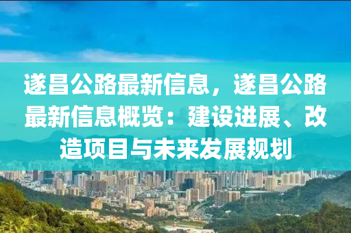 遂昌公路最新信息，遂昌公路最新信息概览：建设进展、改造项目与未来发展规划