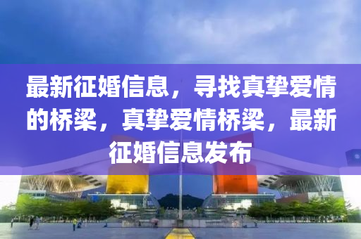 最新征婚信息，寻找真挚爱情的桥梁，真挚爱情桥梁，最新征婚信息发布