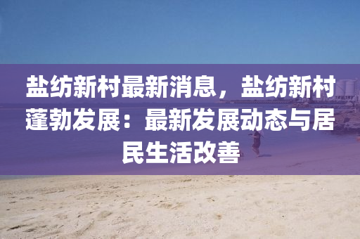 盐纺新村最新消息，盐纺新村蓬勃发展：最新发展动态与居民生活改善