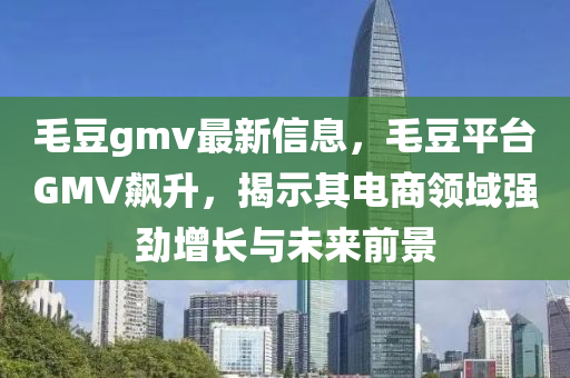 毛豆gmv最新信息，毛豆平台GMV飙升，揭示其电商领域强劲增长与未来前景