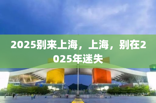 2025别来上海，上海，别在2025年迷失