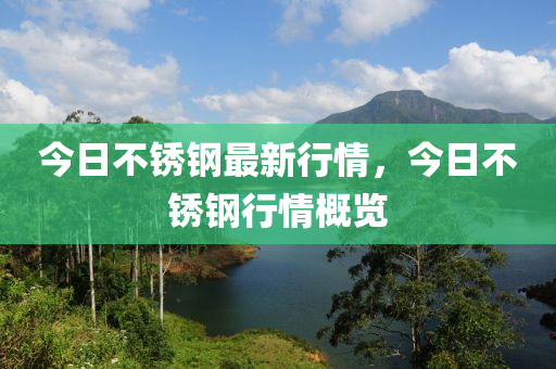 今日不锈钢最新行情，今日不锈钢行情概览