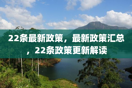 22条最新政策，最新政策汇总，22条政策更新解读