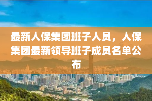 最新人保集团班子人员，人保集团最新领导班子成员名单公布