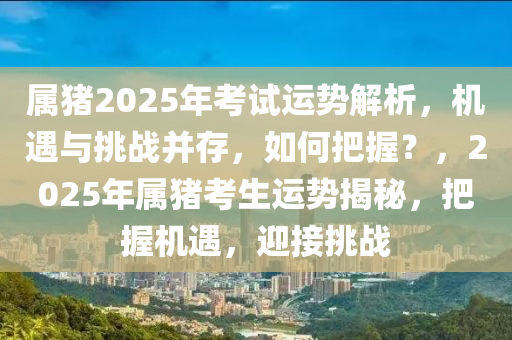 属猪2025年考试运势解析，机遇与挑战并存，如何把握？，2025年属猪考生运势揭秘，把握机遇，迎接挑战