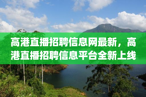 高港直播招聘信息网最新，高港直播招聘信息平台全新上线