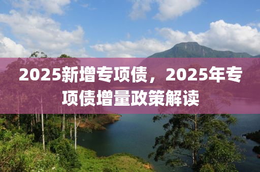 2025新增专项债，2025年专项债增量政策解读