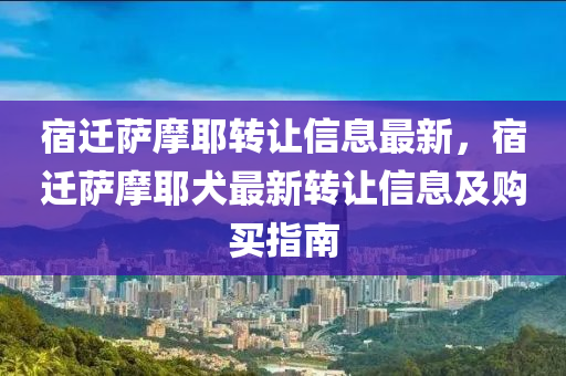 宿迁萨摩耶转让信息最新，宿迁萨摩耶犬最新转让信息及购买指南