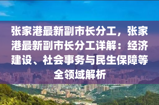 张家港最新副市长分工，张家港最新副市长分工详解：经济建设、社会事务与民生保障等全领域解析