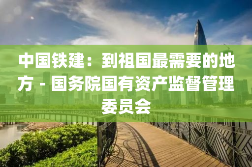 中国铁建：到祖国最需要的地方－国务院国有资产监督管理委员会