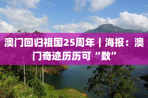 澳门回归祖国25周年｜海报：澳门奇迹历历可“数”