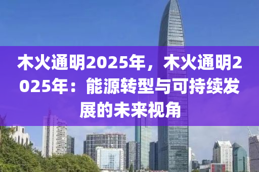 木火通明2025年，木火通明2025年：能源转型与可持续发展的未来视角