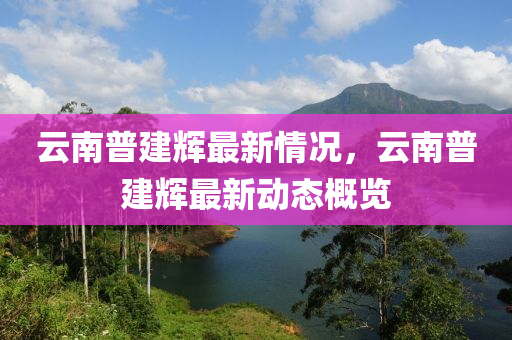 云南普建辉最新情况，云南普建辉最新动态概览