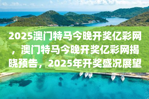 2025澳门特马今晚开奖亿彩网，澳门特马今晚开奖亿彩网揭晓预告，2025年开奖盛况展望