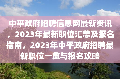 中平政府招聘信息网最新资讯，2023年最新职位汇总及报名指南，2023年中平政府招聘最新职位一览与报名攻略