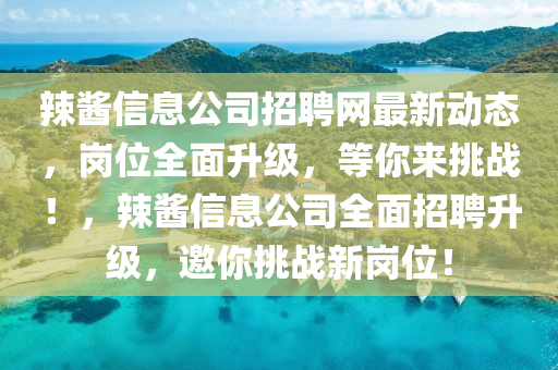 辣酱信息公司招聘网最新动态，岗位全面升级，等你来挑战！，辣酱信息公司全面招聘升级，邀你挑战新岗位！