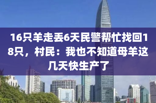 16只羊走丢6天民警帮忙找回18只，村民：我也不知道母羊这几天快生产了