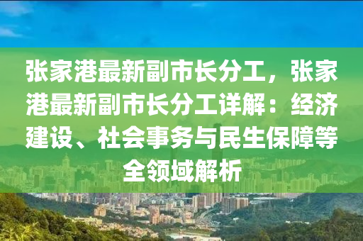 张家港最新副市长分工，张家港最新副市长分工详解：经济建设、社会事务与民生保障等全领域解析