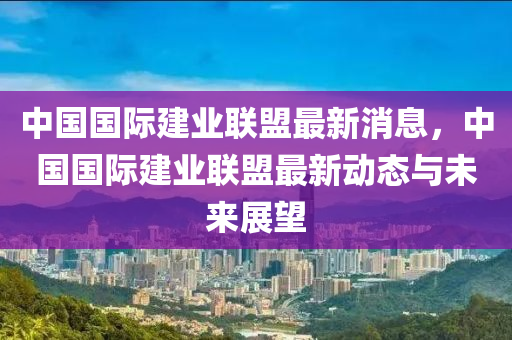 中国国际建业联盟最新消息，中国国际建业联盟最新动态与未来展望