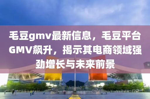 毛豆gmv最新信息，毛豆平台GMV飙升，揭示其电商领域强劲增长与未来前景