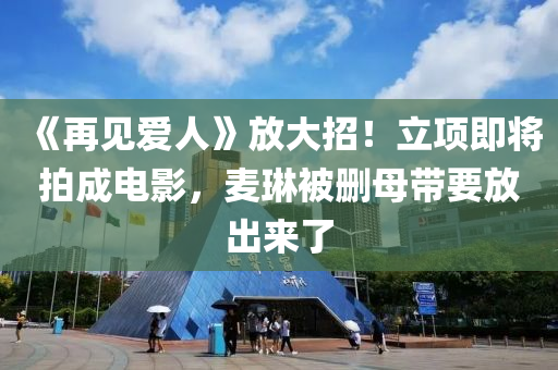 《再见爱人》放大招！立项即将拍成电影，麦琳被删母带要放出来了