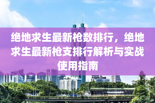 绝地求生最新枪数排行，绝地求生最新枪支排行解析与实战使用指南