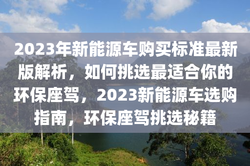 2023年新能源车购买标准最新版解析，如何挑选最适合你的环保座驾，2023新能源车选购指南，环保座驾挑选秘籍