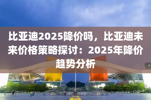 比亚迪2025降价吗，比亚迪未来价格策略探讨：2025年降价趋势分析