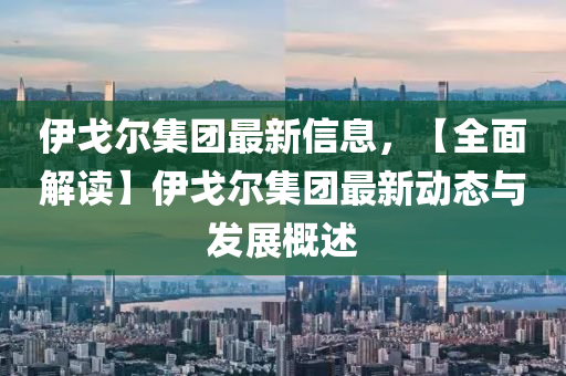 伊戈尔集团最新信息，【全面解读】伊戈尔集团最新动态与发展概述