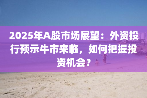 2025年A股市场展望：外资投行预示牛市来临，如何把握投资机会？